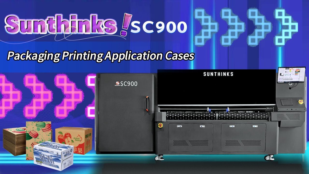 Sunthinks SC900 Large Format Single Pass Digital Printer for Corrugated Cardboard Printing.