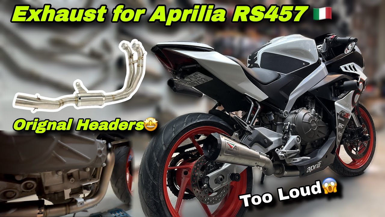 Aprilia RS457 Full System Original Exhaust🤩 Imported Headers - Fully Installation😍loudest Exhaust🔥