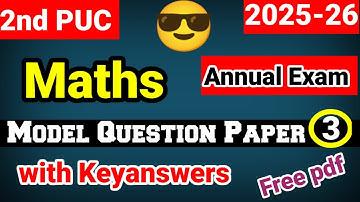  2nd PUC Maths Model Question Paper 1 2026 with answers Important questions for annual exam