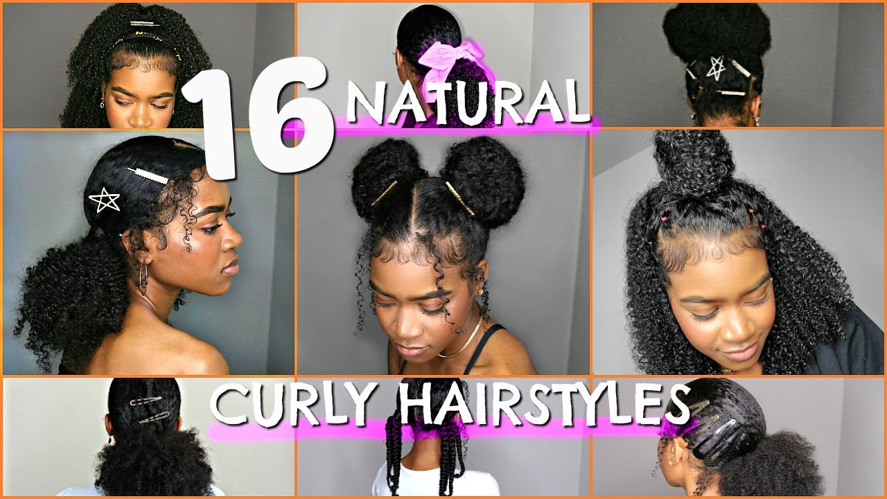 10 QUICK EASY NATURAL HAIRSTYLES FOR CURLY HAIR | Protective Hairstyles -  YouTube