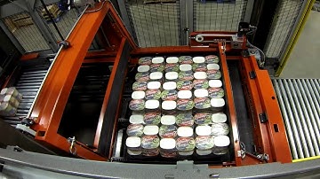 FL2000 Floor Level Palletizer Stacking Shrink Bundles of Ice Cream