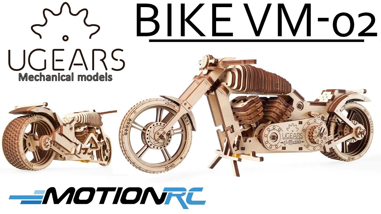 UGEARS Bike Motorcycle Vm-02 3d Wooden Puzzle Mechanical Model for sale online 