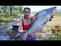 Cook big fish soup with green banana recipe and eat - Amazing cooking