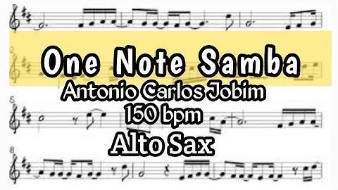 One Note Samba Alto Sax Sheet Music Backing Track Play Along Partitura