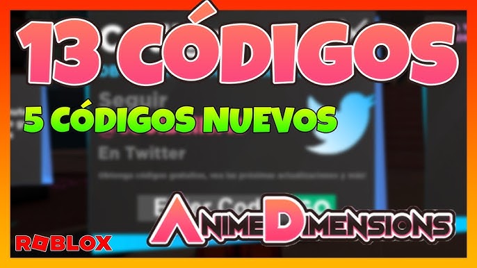 TODOS!! 23 MEGA CÓDIGOS *FUNCIONANDO* NO ANIME DIMENSIONS (NOVO