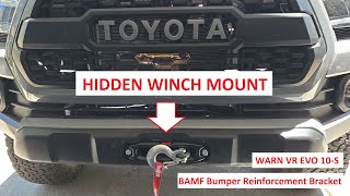 Bulldog Hidden Winch Mount - BAMF Bumper Reinforcement Brackets - WARN VR EVO 10-S - Toyota Tacoma