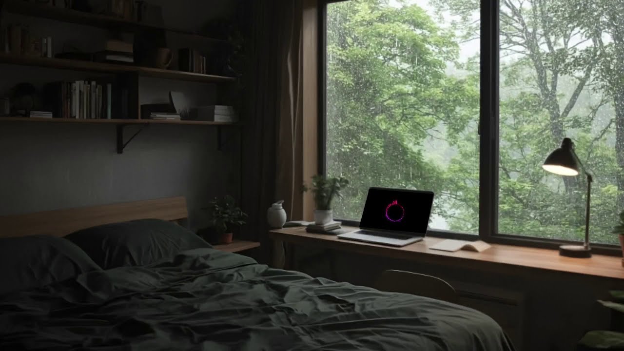 3 Hours Rain Sounds + Relaxing Piano Music in the Cozy Bedroom - Stress Relief, Deep Sleep, Healing