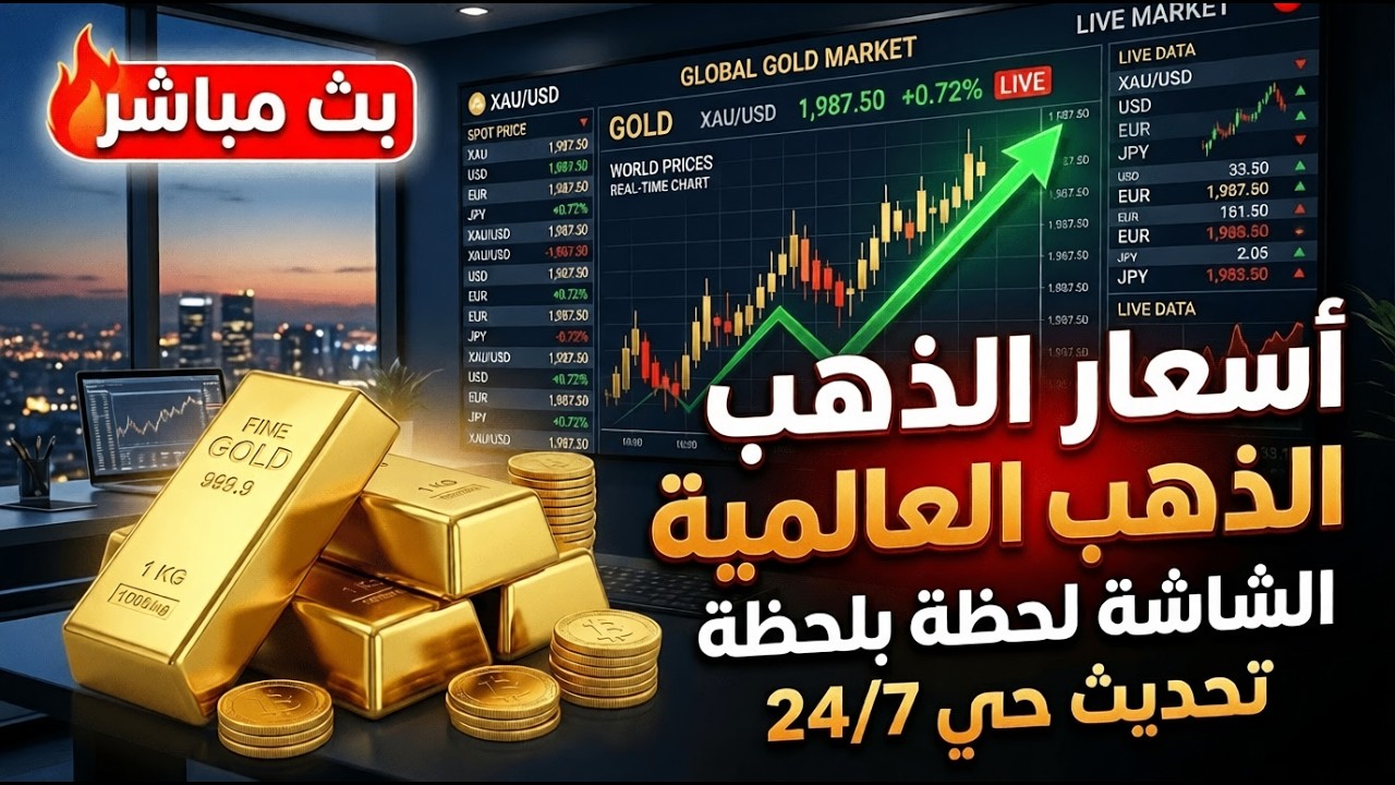 بث مباشر  الشاشة اللحظية للذهب الان اليوم السبت  الموافق 2-3-2026 / الشاشة العالمية للذهب