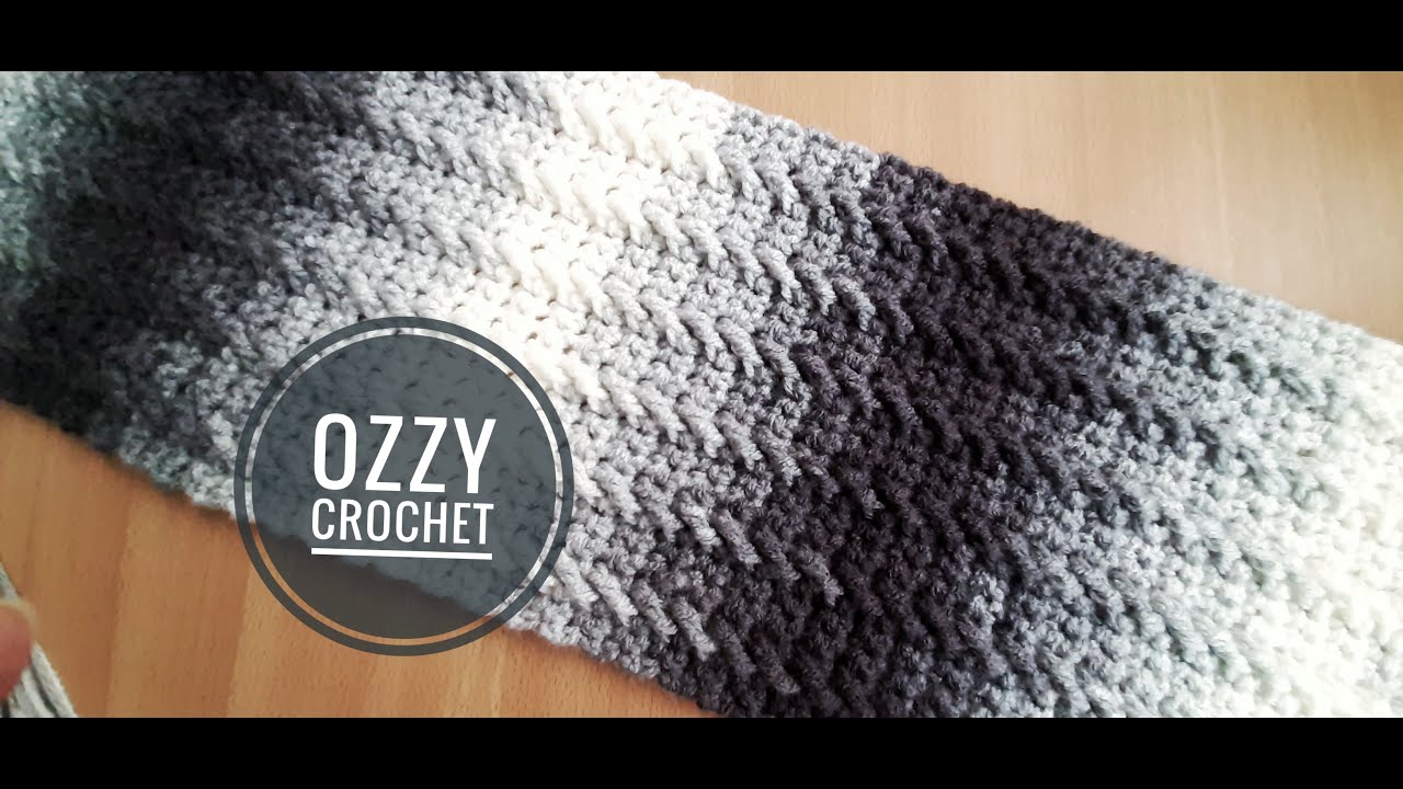 كروشيه كوفيه رجالي بغرزة سهلة _ scarf for men  very easy - Ozzy Crochet