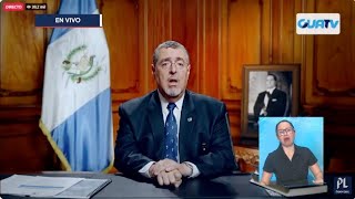 El presidente Bernardo Arévalo da mensaje en cadena nacional