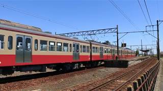 20190507 三岐鉄道丹生川駅　西武赤電編成と西武イエロー編成の交換