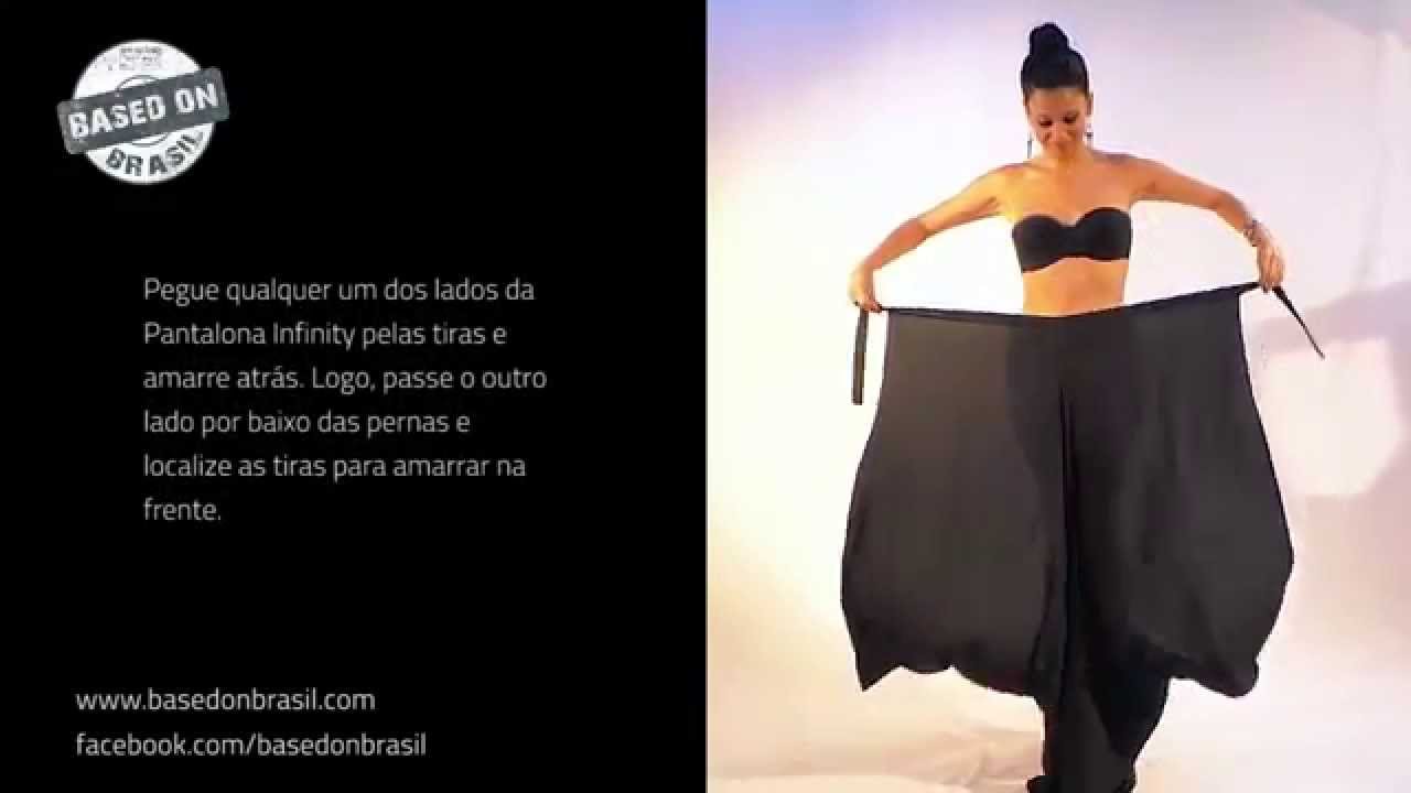 calça pantalona no meio da perna