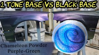 Toyota /Porsche red/ green 2tone base destroys black base with Chameleon pigment