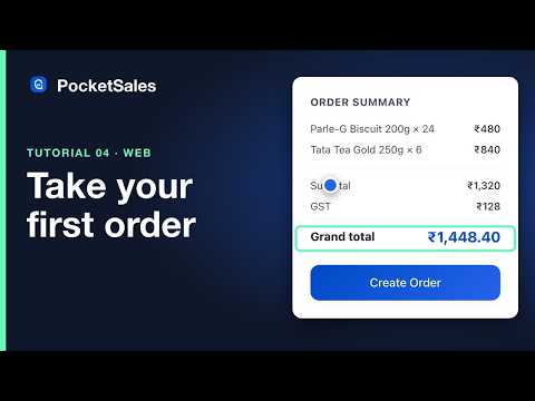 Take your first order — PocketSales tutorial