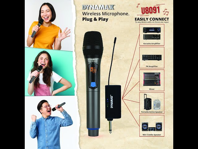 Dynamax (U8091) Single UHF Wireless Microphone System - The Guitar Store