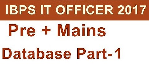 IBPS SO IT OFFICER Database Management System