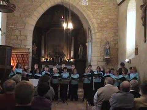 The UCLAN Chamber Choir singing Adieums by Karl Jenkins at Limeuil Church, Dordogne, during their April '07 tour of France.