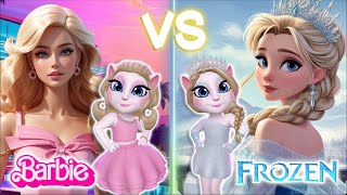 My talking Angela 2 | Frozen | Elsa VS Barbie | cosplay