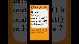 Difference between session.save() &amp; session.persist() in Hibernate | Coding Skills #hibernate
