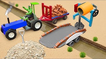 diy tractor Build a mini concrete bridge using rc tractor science project