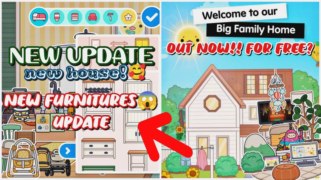 Toca Boca BIG FAMILY HOUSE NEW FREE UPDATE?! OUT NOW!! 🏠🥰 new
