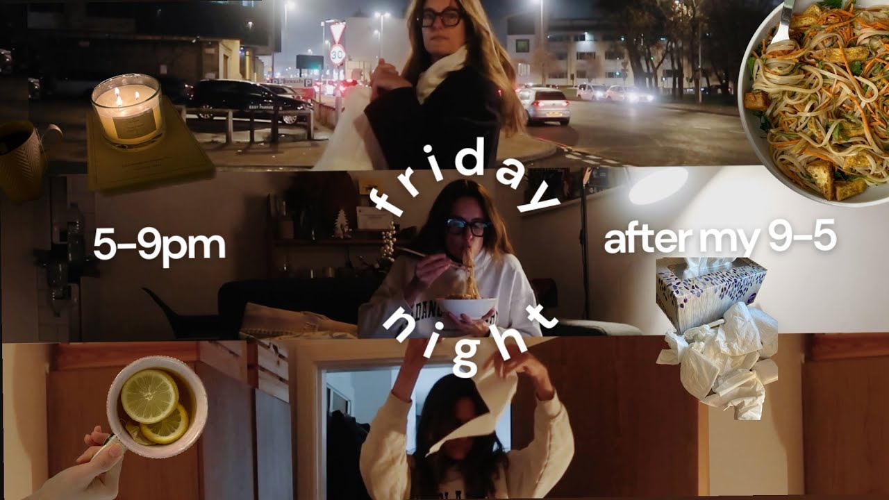 La realidad de vivir sola en Inglaterra | Pasar el viernes noche sola en casa después del trabajo 🍜🌙