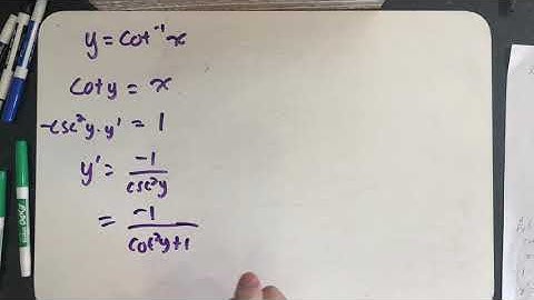 the derivative of inverse cotangent