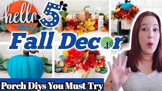 5 NEW Dollar Tree Fall Porch Decor Diys | Let's Wrap Up Our Fall Decorating