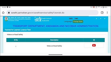 How to complete Road safety tutorial video before Learning Licence Test | #andamanandnicobarisland