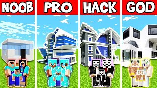 UNIQUE HOUSE BUILD CHALLENGE - NOOB vs PRO vs HACKER vs GOD in Minecraft