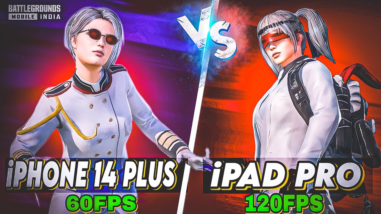 IPHONE 14 PLUS 60 FPS VS iPAD PRO 120 FPS BGMI TEST 2025🚀 PUBG TEST ...