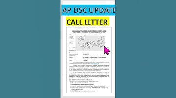 AP DSC LATEST UPDATES TODAY || CALL LETTER #apdsc