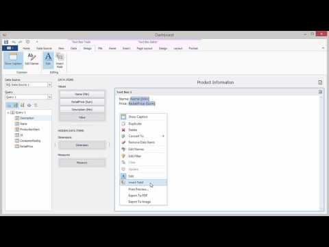 DevExpress Dashboards - Text Box Data