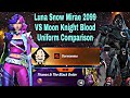 Luna Snow Mirae 2099 VS Moon Knight Blood Uniform Comparison - Marvel Future Fight