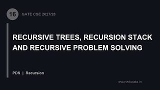 Details PDS-16: Recursive Trees, Recursion Stack and Recursive Problem Solving | GATE CSE 2027/28 PDS News