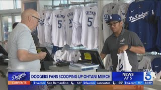 Shohei Ohtani's Dodger jerseys are selling out fast