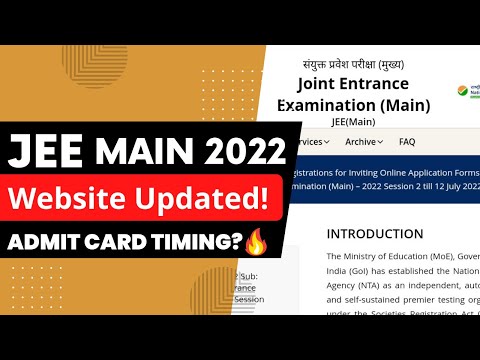 jee mains admit card 2022 latest update? jee mains website has been updated!! #jeemain2022