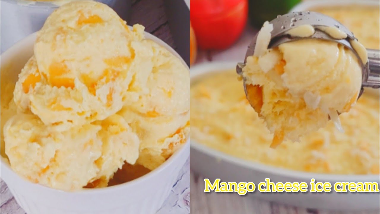 MANGO ICE CREAM CHEESE RECIPE/Homemade ice cream(No Egg) ONLY 3