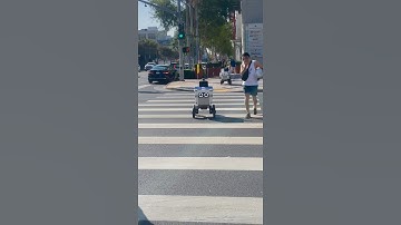 Austin the food delivery robot is stuck in the street. #deliveryrobot #fooddelivery #funny #ai