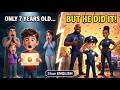 👮 A 7-Year-Old Boy Became A REAL Police Officer For A Day! |Slow English  Practice for Beginners|