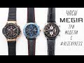 Мужские часы Megir с aliexpress (бонус: скидка 1$) три модели распаковка Men's watch Megir unpacking