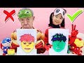 슈퍼히어로 헐크 아이언맨 스파이더맨 3마커 챌린지 Superhero 3 Marker Challenge Fun With Spider Man Iron Man - 로미유스토리