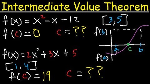 Intermediate Value Theorem Explained - To Find Zeros, Roots or C value - Calculus