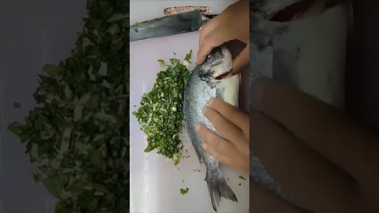 Karışık Ege Otları Dolgulu Çupra Balığı #yemektarifleri #yemek #yemektarifi #food #foodie