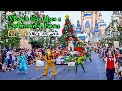 Mickey's Once Upon a Christmastime Parade Main Street USA View 4K Walt Disney World 2021 12 31