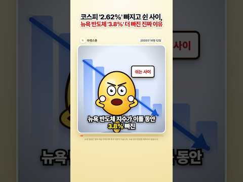 코스피 '2.62%' 빠지고 쉰 사이, 뉴욕 반도체 지수가 '3.8%' 더 빠진 진짜 이유