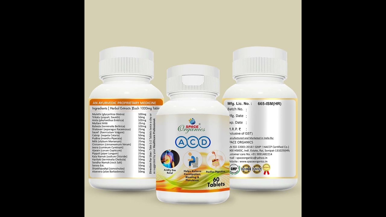 ACD(Acidity Constipation Digestion)Tablets #SpaceOrganics # ...