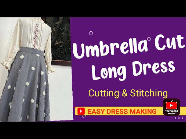 Step by step umbrella frock / gown cutting and stitching/ umbrella gown  cutting and stitching - YouTube