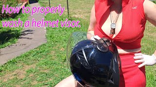 How to properly wash a motorcycle helmet visor. Visor. My life in a Uruguay. Mila Naturist