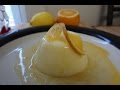 Gelatina de leche con jarabe de naranja y limón